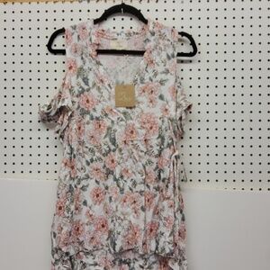 L love floral top NWT size small